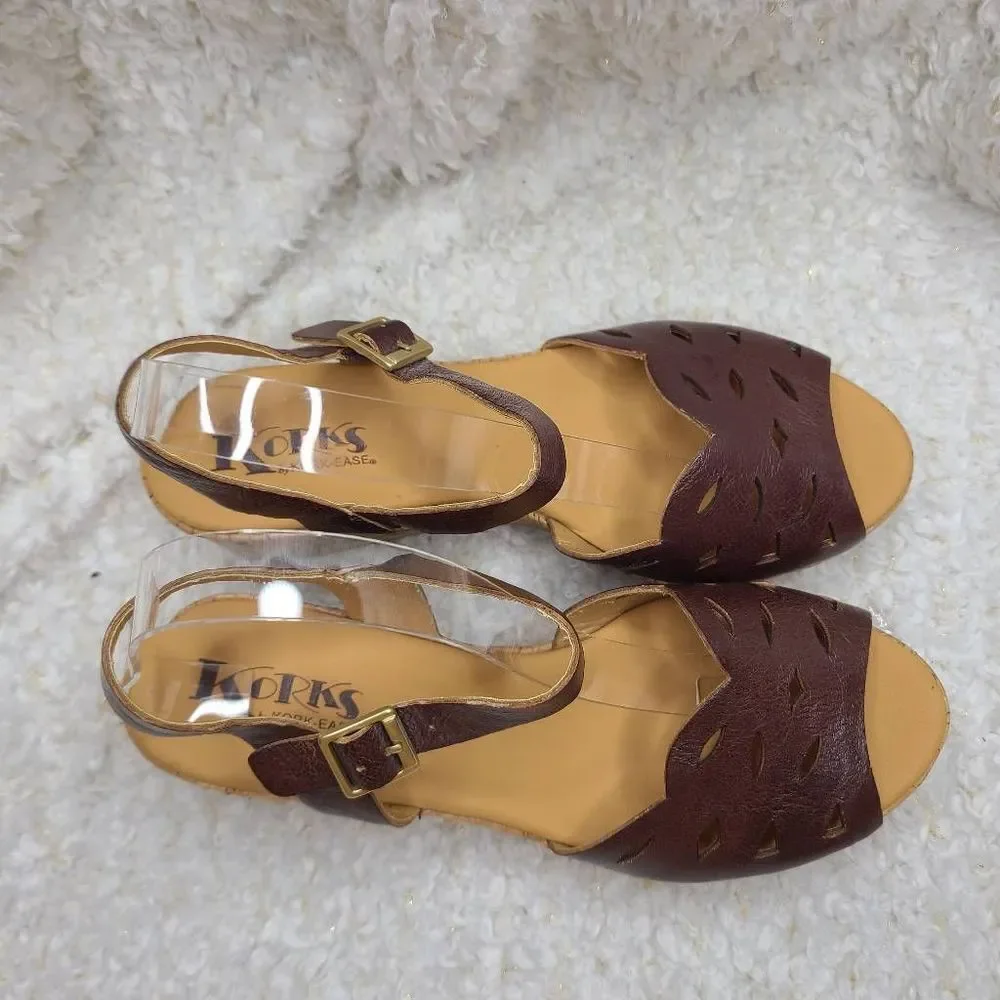 Korks by‎ Kork-ease Platform Wedge Sandals sz 9